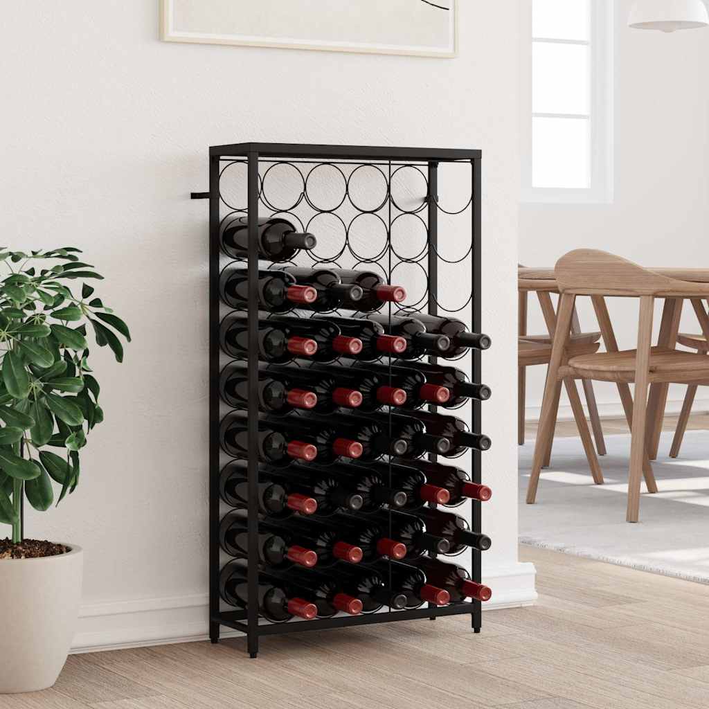 vidaXL Wine Rack for 45 Bottles Black 54x18x100 cm Wrought Iron 1