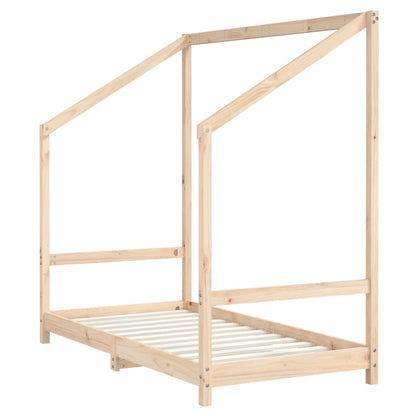 Kids Bed Frame Solid Wood Pine Natural 2 x (80 x 160) cm