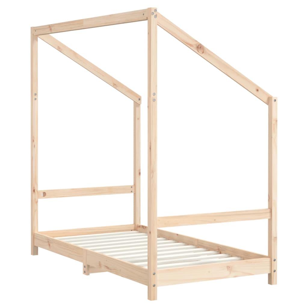 Kids Bed Frame Solid Wood Pine Natural 2 x (80 x 160) cm