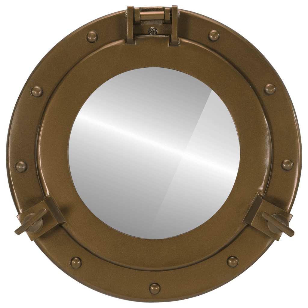 vidaXL Porthole Mirror Wall Hanging Ø30 cm Aluminium and Glass 2
