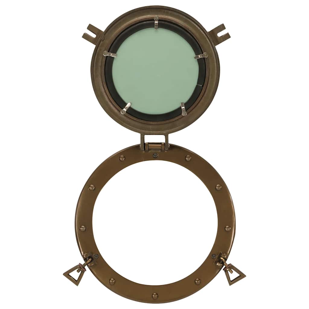 vidaXL Porthole Mirror Wall Hanging Ø30 cm Aluminium and Glass 6