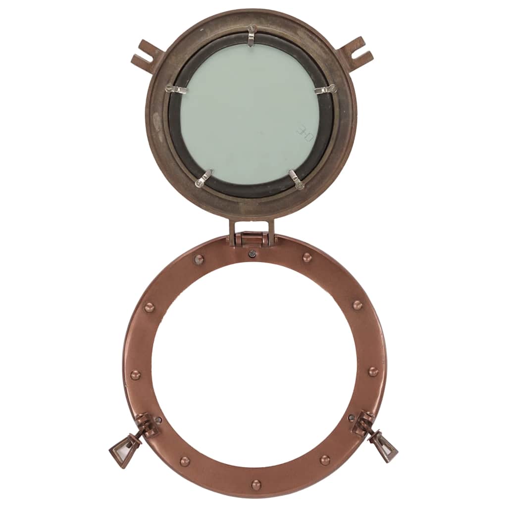 vidaXL Porthole Mirror Wall Hanging Ø30 cm Aluminium and Glass 6
