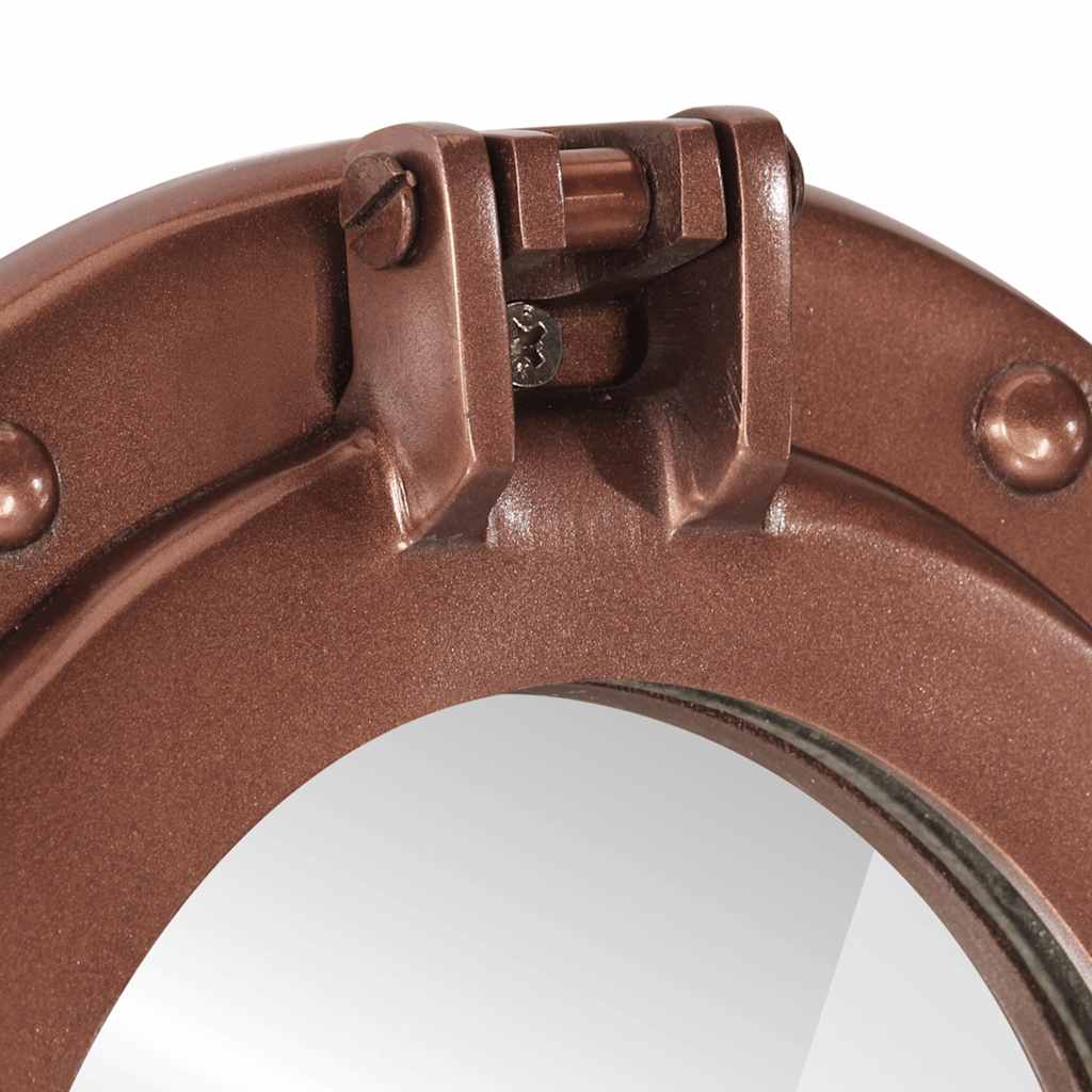 vidaXL Porthole Mirror Wall Hanging Ø30 cm Aluminium and Glass 4
