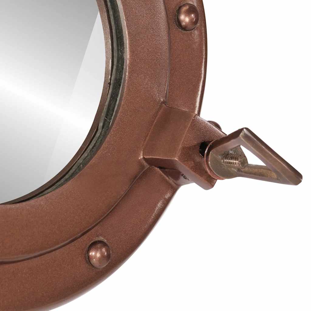 vidaXL Porthole Mirror Wall Hanging Ø30 cm Aluminium and Glass 5