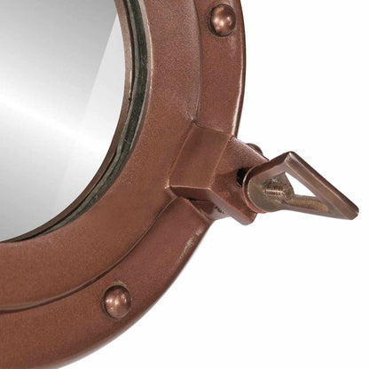 vidaXL Porthole Mirror Wall Hanging Ø30 cm Aluminium and Glass 5