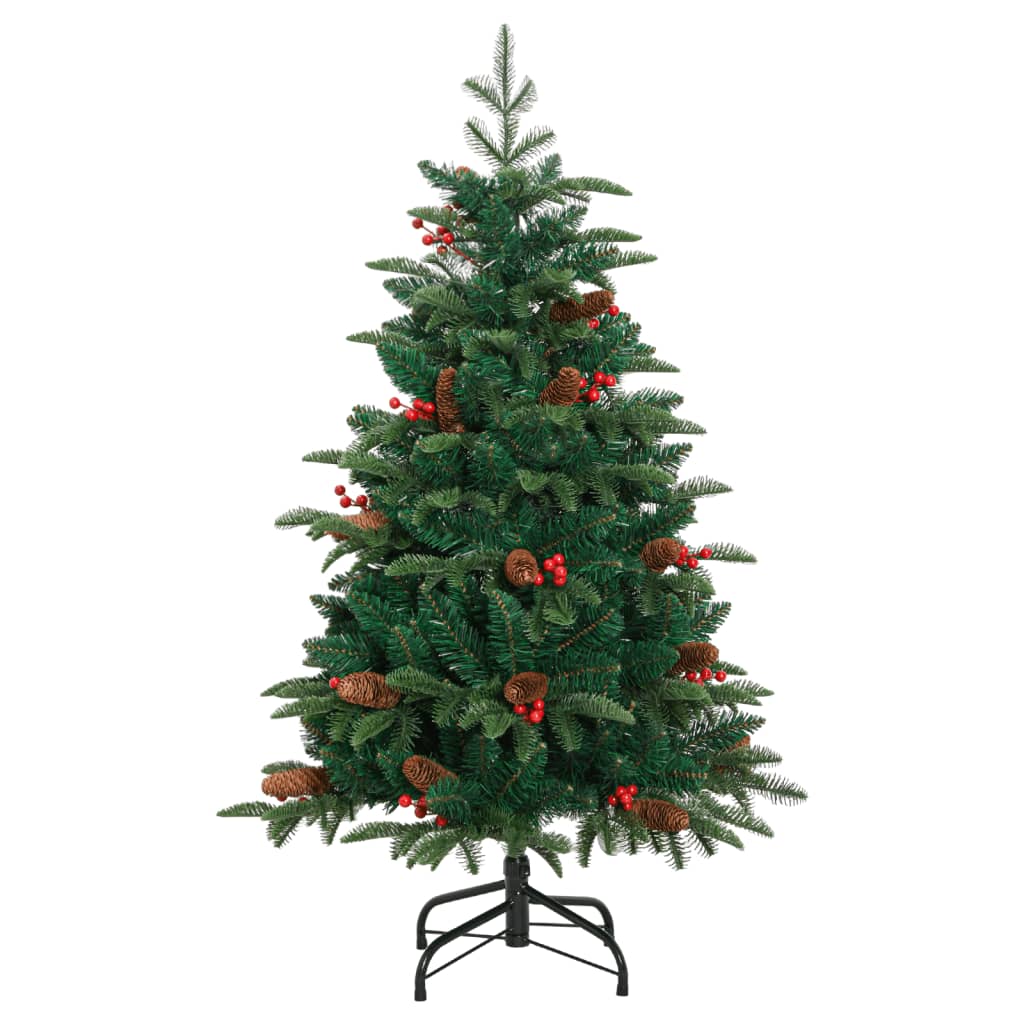 vidaXL Artificial Hinged Christmas Tree with Cones and Berries 150 cm 2