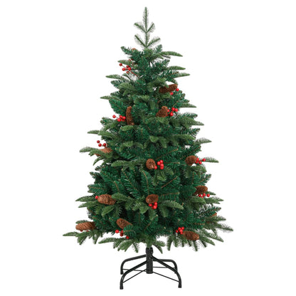 vidaXL Artificial Hinged Christmas Tree with Cones and Berries 150 cm 2