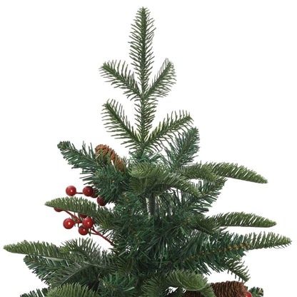vidaXL Artificial Hinged Christmas Tree with Cones and Berries 150 cm 4