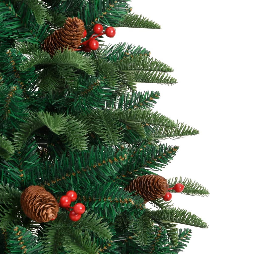 vidaXL Artificial Hinged Christmas Tree with Cones and Berries 150 cm 5