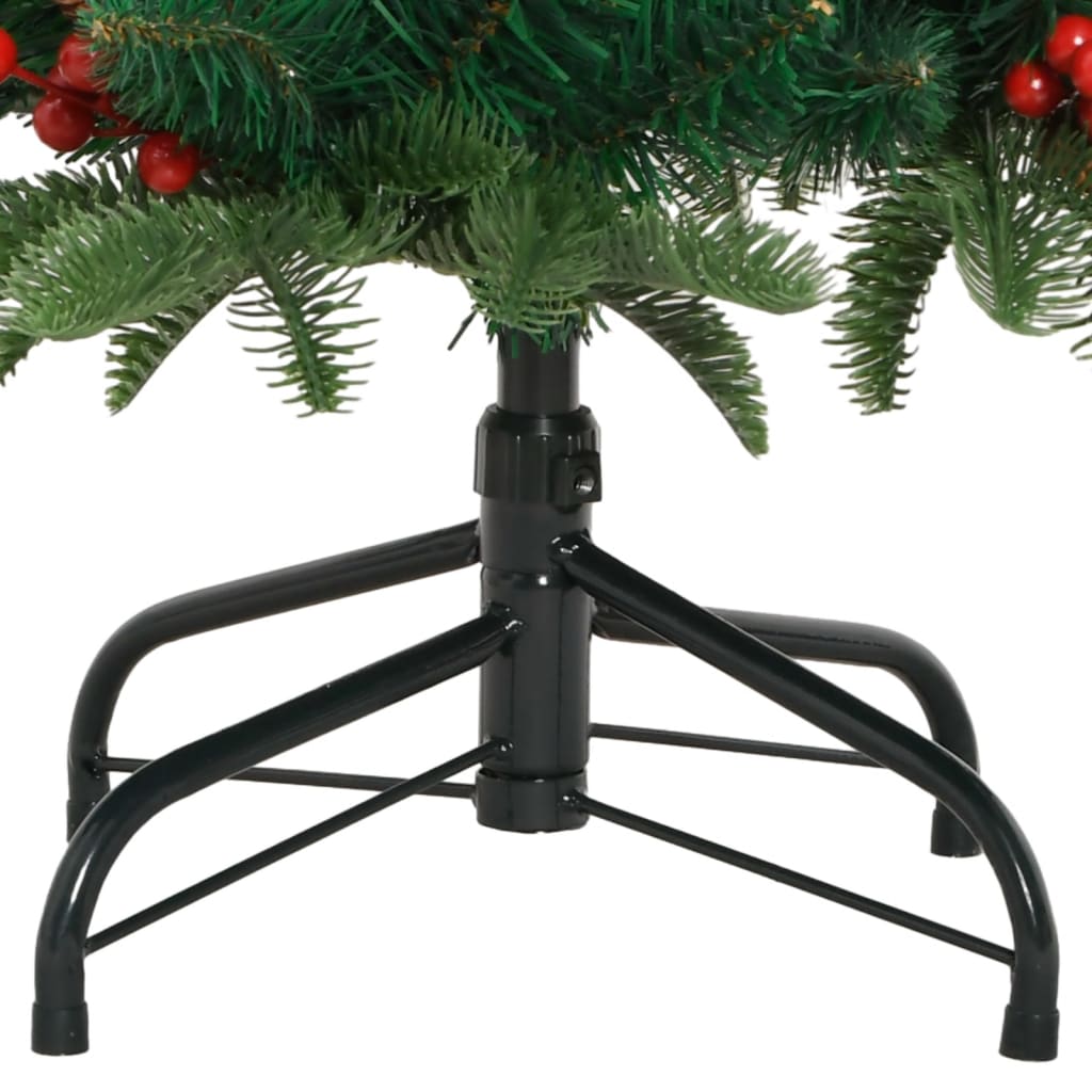 vidaXL Artificial Hinged Christmas Tree with Cones and Berries 150 cm 6