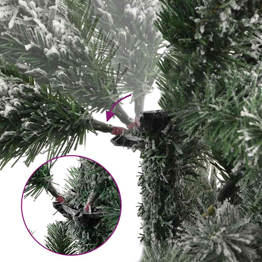 vidaXL Artificial Hinged Christmas Tree with Flocked Snow 180 cm 3