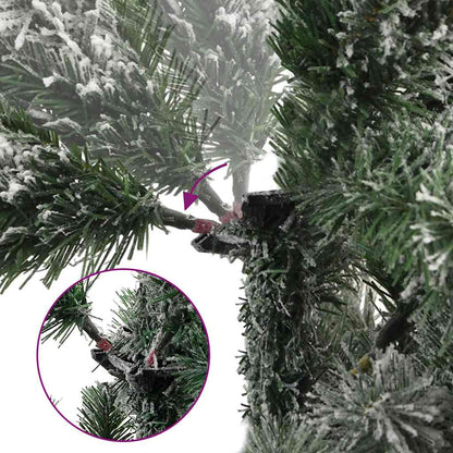 vidaXL Artificial Hinged Christmas Tree with Flocked Snow 180 cm 3
