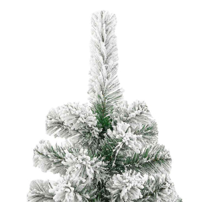 vidaXL Artificial Hinged Christmas Tree with Flocked Snow 180 cm 4