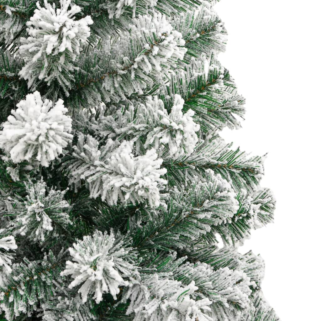 vidaXL Artificial Hinged Christmas Tree with Flocked Snow 180 cm 5