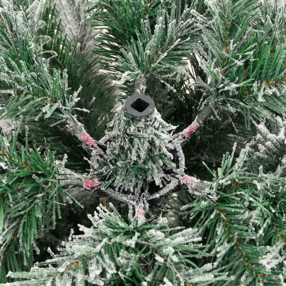 Artificial Hinged Christmas Tree Green and White 180 cm Basic