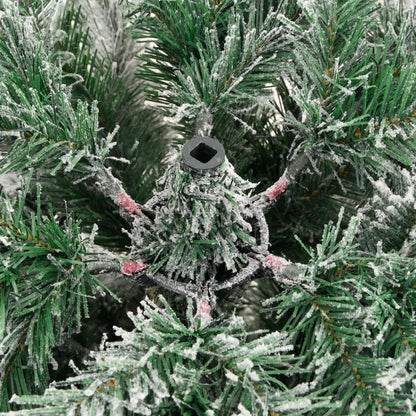 Artificial Hinged Christmas Tree Green and White 180 cm Basic