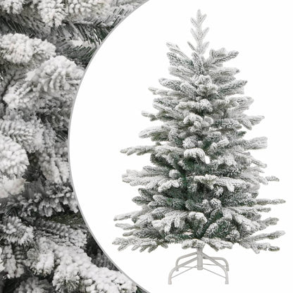 vidaXL Artificial Hinged Christmas Tree with Flocked Snow 120 cm 1