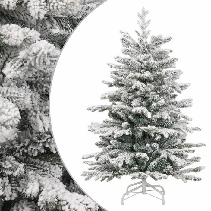 vidaXL Artificial Hinged Christmas Tree with Flocked Snow 120 cm 1