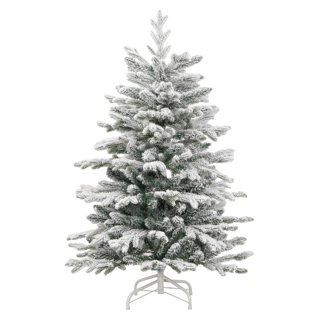 vidaXL Artificial Hinged Christmas Tree with Flocked Snow 120 cm 2