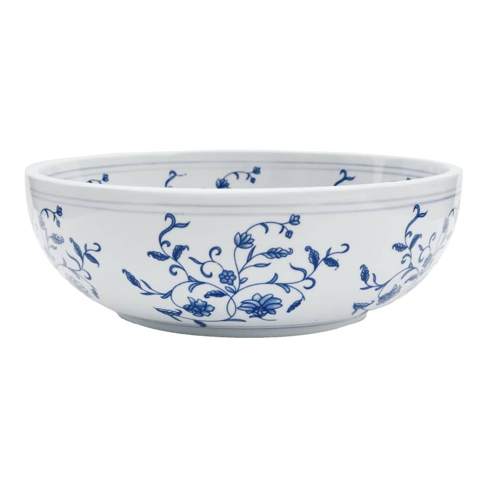 Countertop Basin Round Φ41x14 Ceramic White and blue