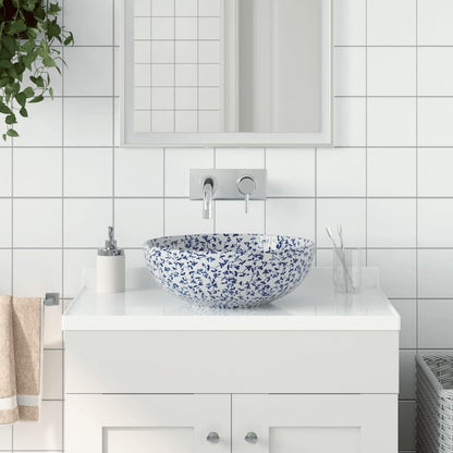 Countertop Basin Round Φ41x14 Ceramic Blue