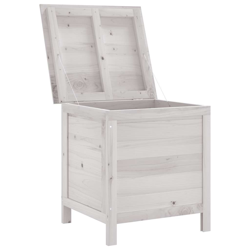 vidaXL Garden Storage Box White 50x49x56.5 cm Solid Wood Fir 3