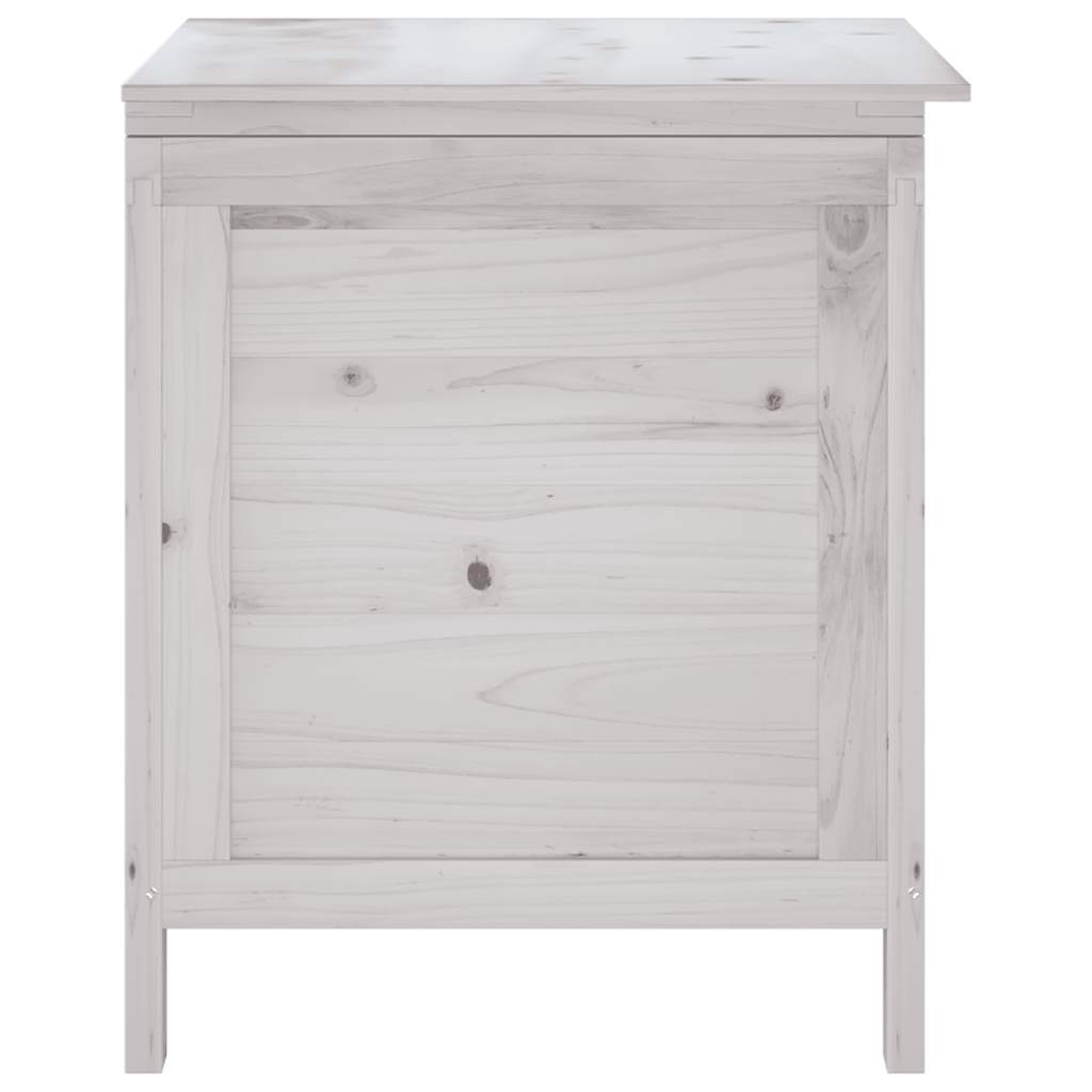 vidaXL Garden Storage Box White 50x49x56.5 cm Solid Wood Fir 5