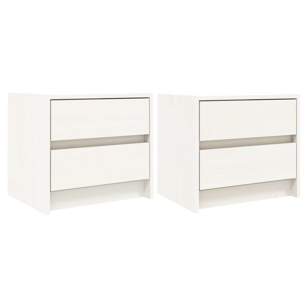 vidaXL Bedside Cabinets 2 pcs White 40x31x35,5 cm Solid Wood Pine 2