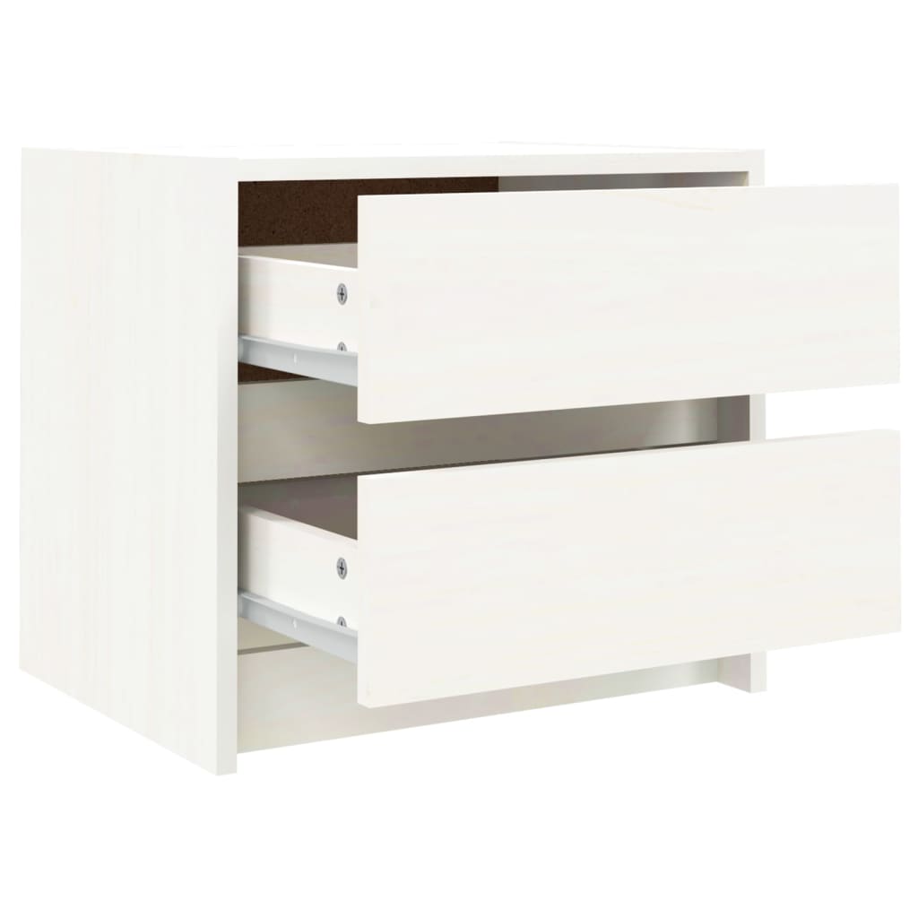 vidaXL Bedside Cabinets 2 pcs White 40x31x35,5 cm Solid Wood Pine 5