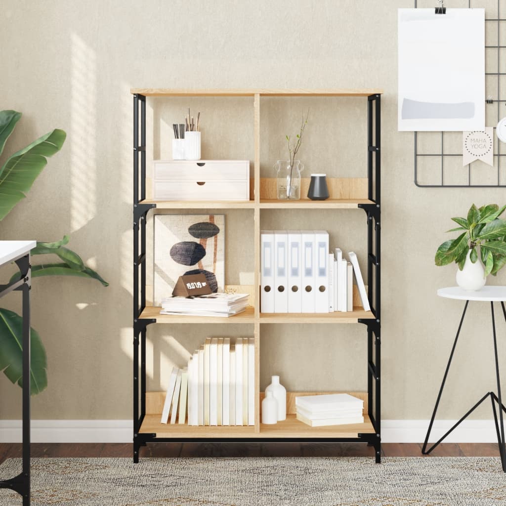 vidaXL Bookshelf Sonoma Oak 78.5x33x117.5 cm Engineered Wood 1