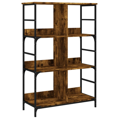 vidaXL Bookshelf Smoked Oak 78.5x33x117.5 cm Engineered Wood 2