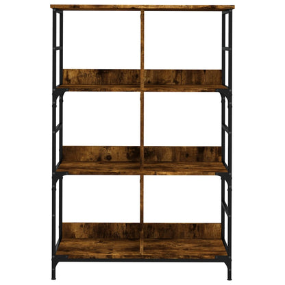 vidaXL Bookshelf Smoked Oak 78.5x33x117.5 cm Engineered Wood 4