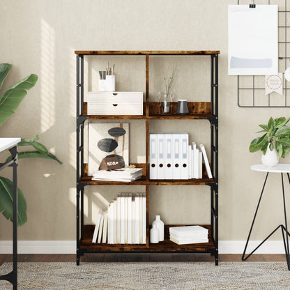 vidaXL Bookshelf Smoked Oak 78.5x33x117.5 cm Engineered Wood 1