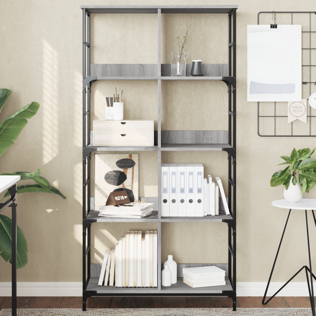 vidaXL Bookshelf Grey Sonoma 78.5x33x153 cm Engineered Wood 1