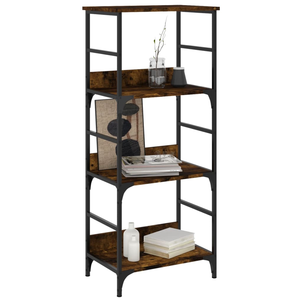 vidaXL Bookshelf Smoked Oak 50x33x117.5 cm Engineered Wood 3