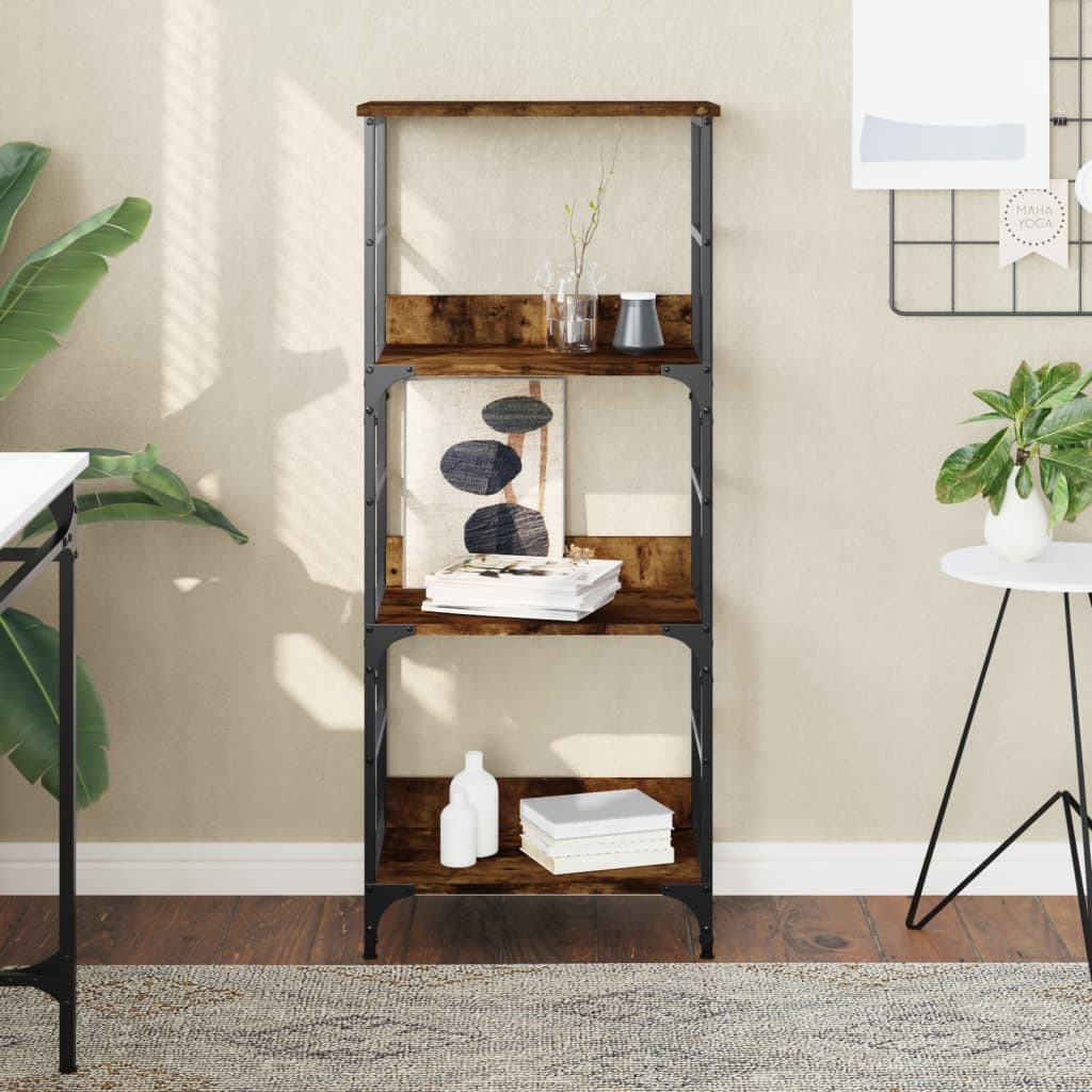 vidaXL Bookshelf Smoked Oak 50x33x117.5 cm Engineered Wood 1