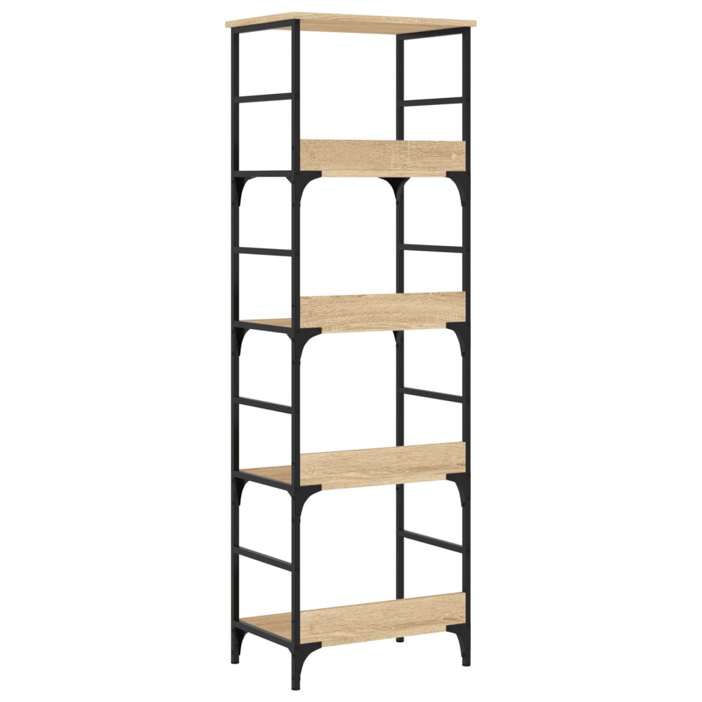 vidaXL Bookshelf Sonoma Oak 50x33x153 cm Engineered Wood 4