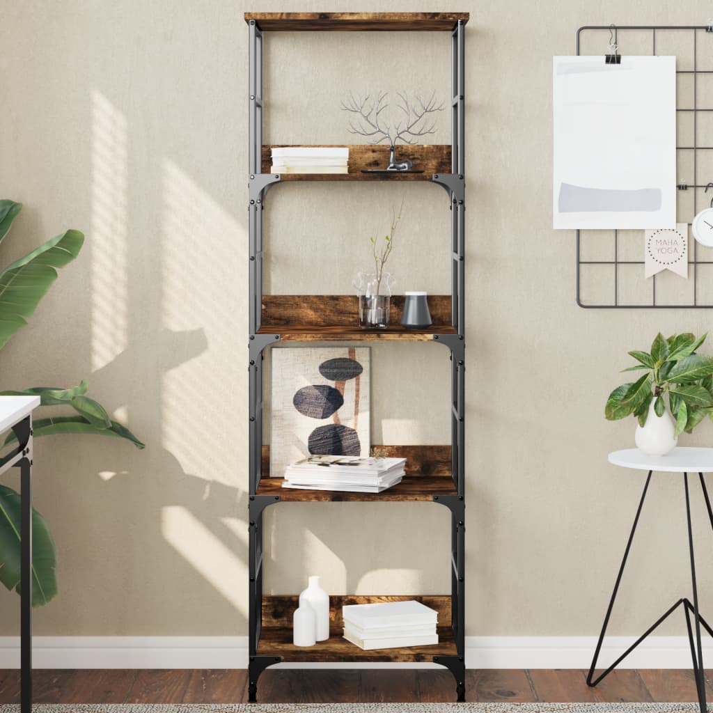 vidaXL Bookshelf Smoked Oak 50x33x153 cm Engineered Wood 1