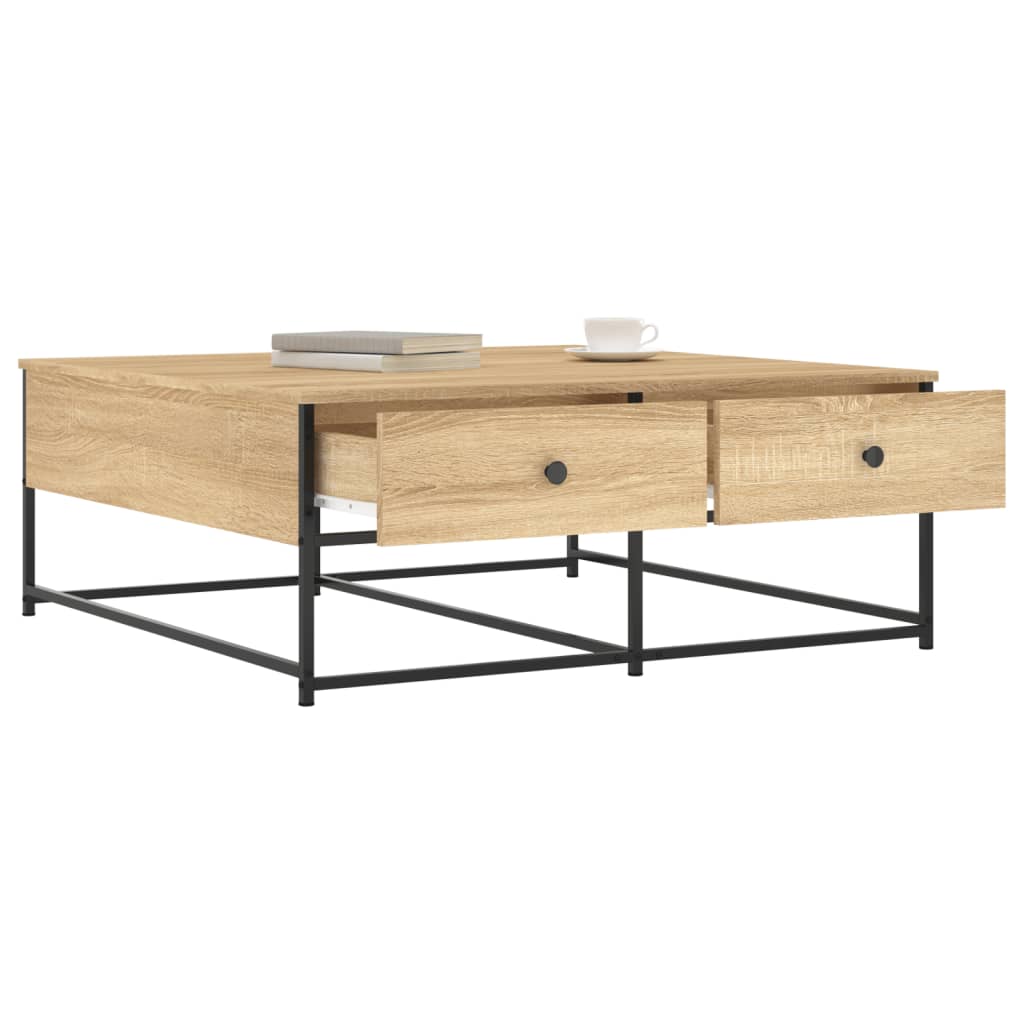 vidaXL Coffee Table Sonoma Oak 100x99x40 cm Engineered Wood 4