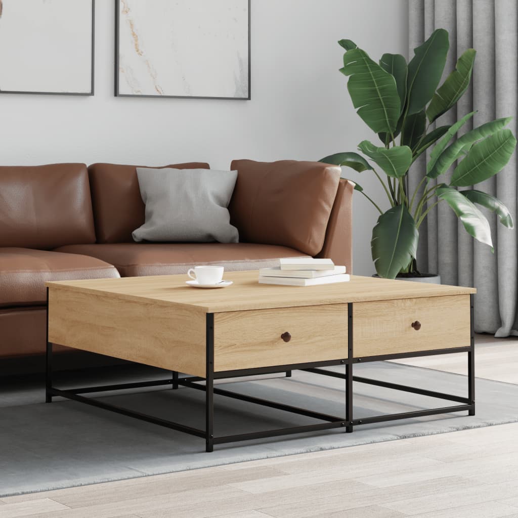 vidaXL Coffee Table Sonoma Oak 100x99x40 cm Engineered Wood 1