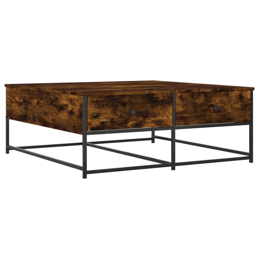 vidaXL Coffee Table Smoked Oak 100x99x40 cm Engineered Wood 2