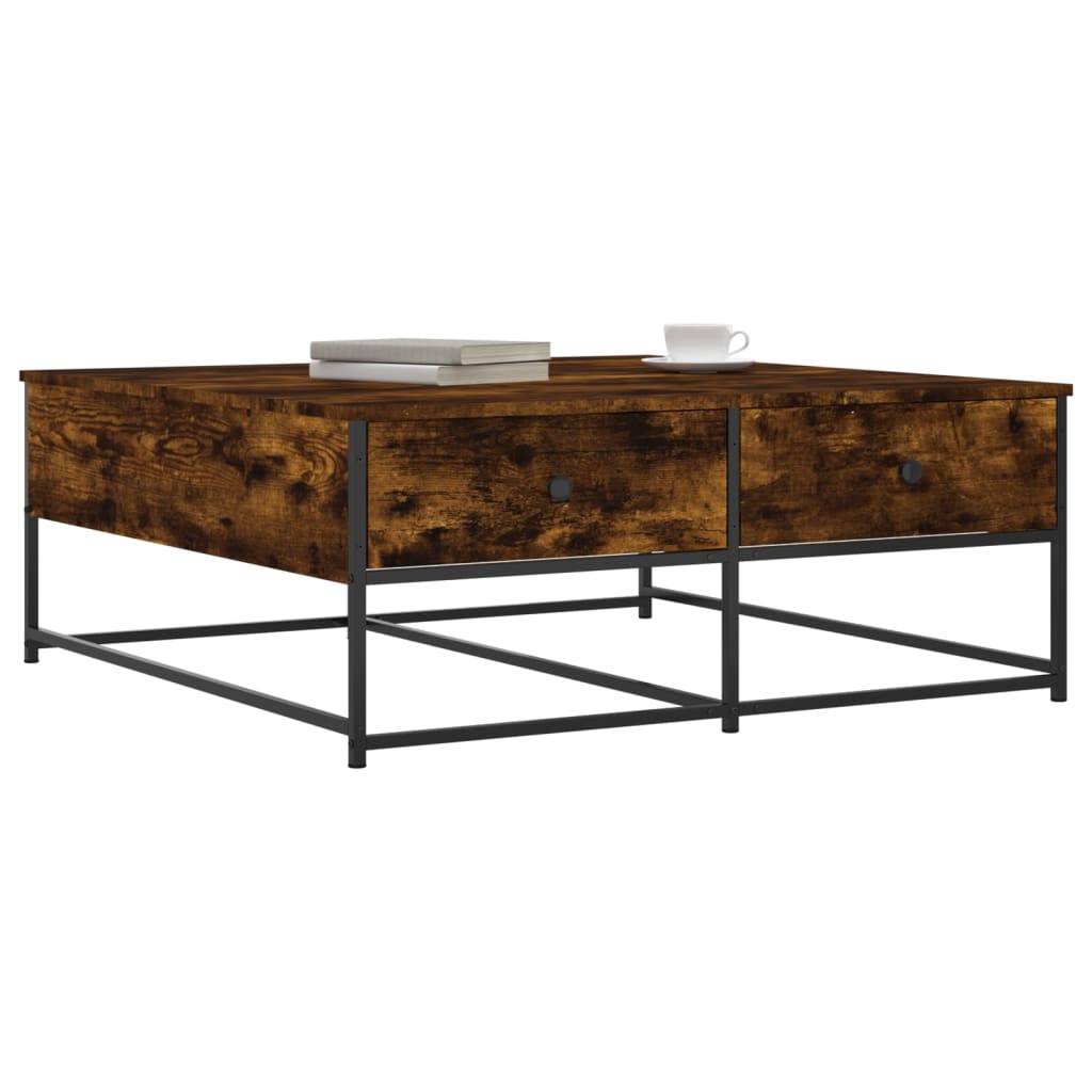vidaXL Coffee Table Smoked Oak 100x99x40 cm Engineered Wood 3