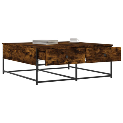 vidaXL Coffee Table Smoked Oak 100x99x40 cm Engineered Wood 4