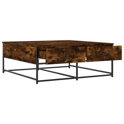 vidaXL Coffee Table Smoked Oak 100x99x40 cm Engineered Wood 5