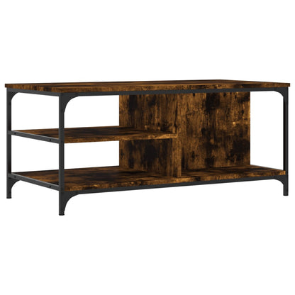 vidaXL Coffee Table Smoked Oak 100x50x45 cm Engineered Wood 2