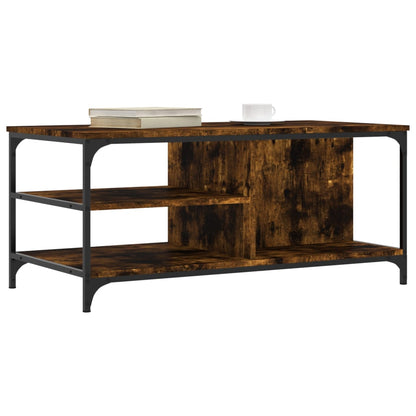 vidaXL Coffee Table Smoked Oak 100x50x45 cm Engineered Wood 3