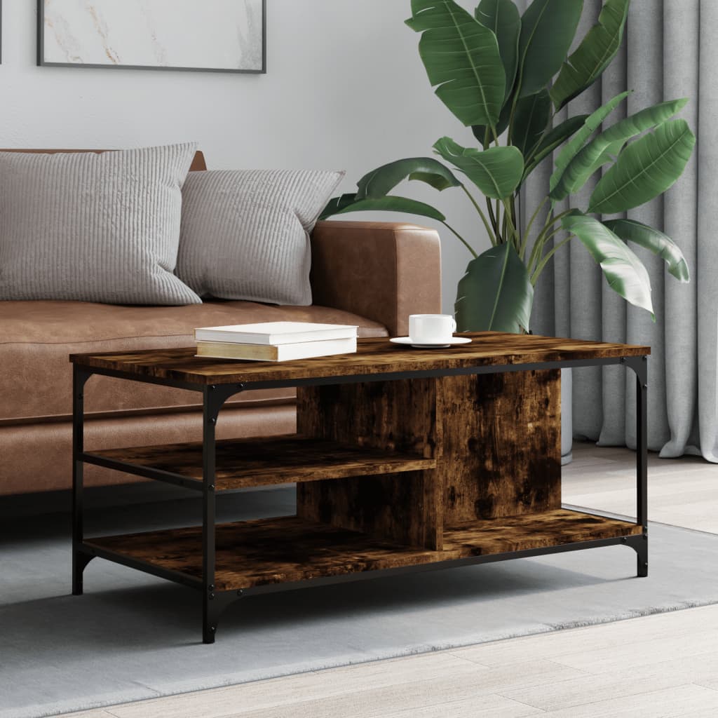 vidaXL Coffee Table Smoked Oak 100x50x45 cm Engineered Wood 1