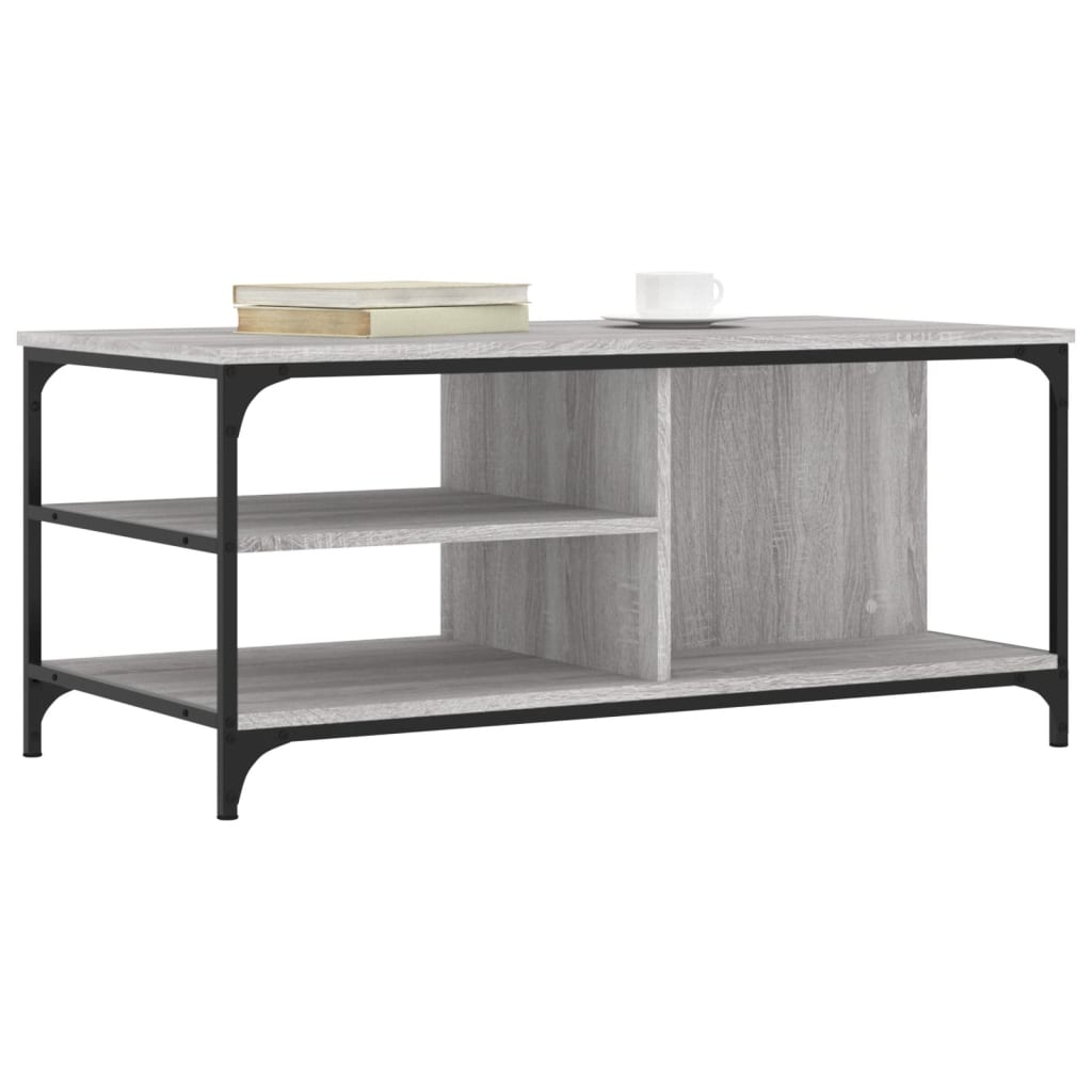 vidaXL Coffee Table Grey Sonoma 100x50x45 cm Engineered Wood 3