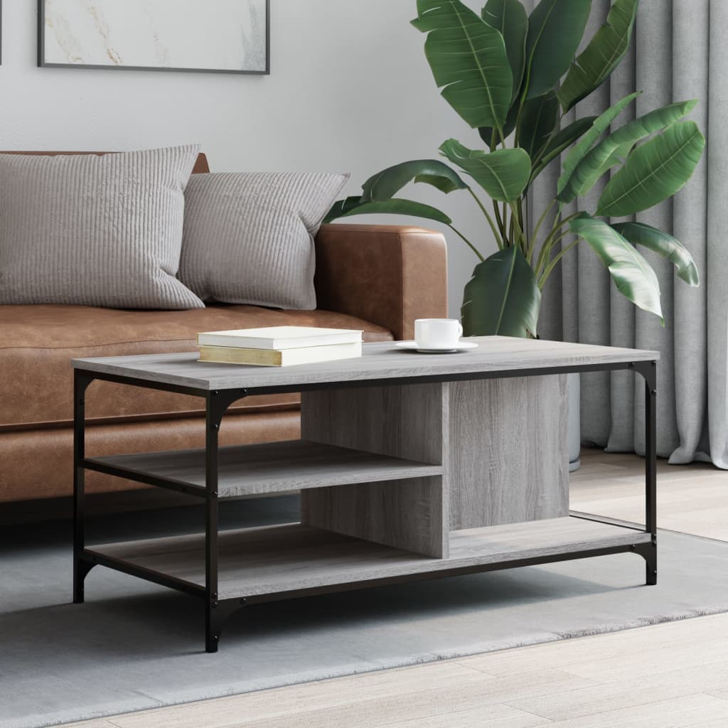 vidaXL Coffee Table Grey Sonoma 100x50x45 cm Engineered Wood 1