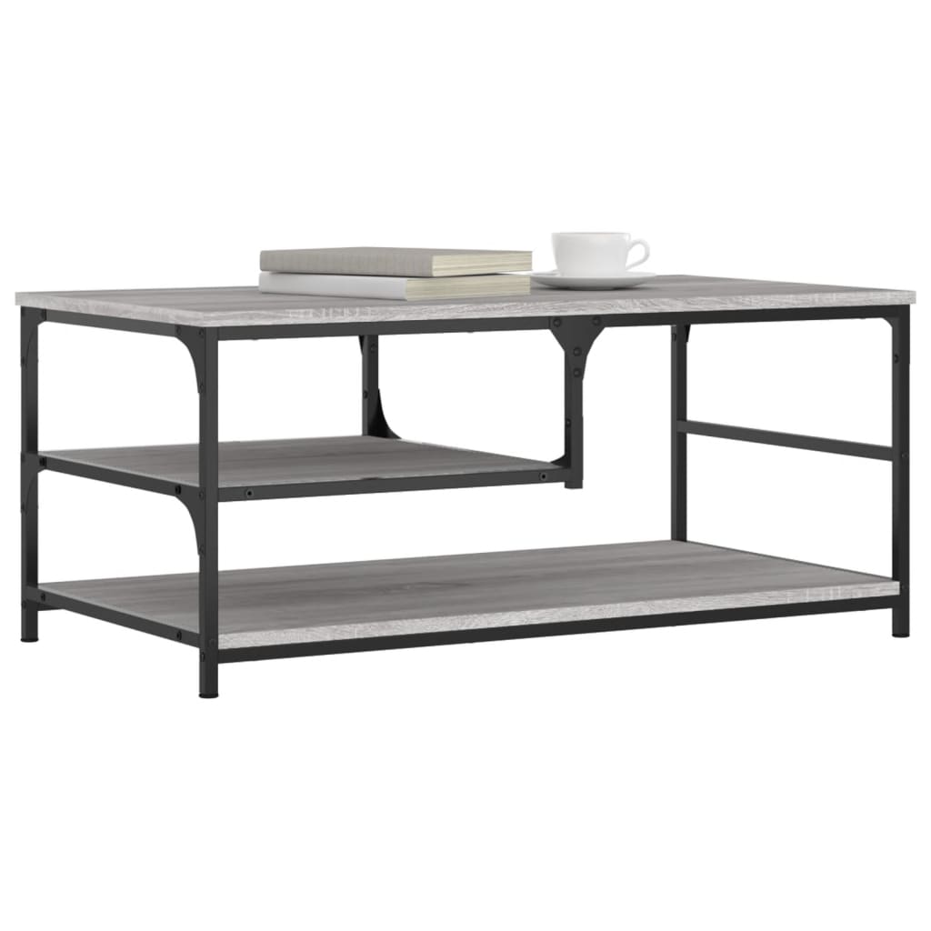 vidaXL Coffee Table Grey Sonoma 90x49x40 cm Engineered Wood 3